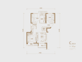 C高层户型95㎡三室两厅一卫